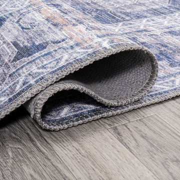 Alanya Ornate Medallion Washable Area Rug
